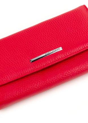 Жіночий гаманець karya 1151-46 з натуральної шкіри червоний1 фото