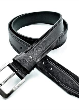 Шкіряний чоловічий ремінь колір чорний weatro mk-40tur-0016