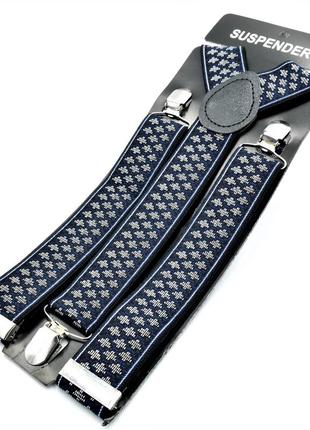 Подтяжки weatro 0022y-new синие с рисунком