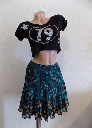 Спідниця плиссерованная шифонова зелена фірмова mexx розмір 44(s)