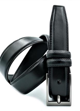 Кожаный мужской ремень weatro чёрный nw-kit-35k-0033 фото