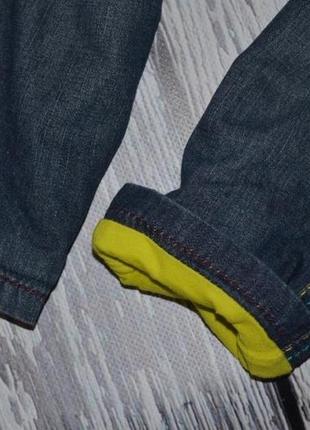 9 - 12 месяцев 74 - 80 см фирменные яркие джинсы с манжетками для моднявок2 фото