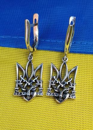 Серьги с гербом украины