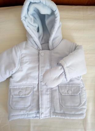 Куртка демисезон з рукавицями на хлопчика до 6 міс
