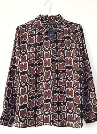 Атласна сорочка зміїний принт великий розмір marks & spencer