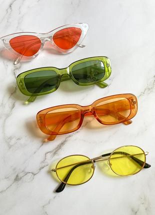 Зелені окуляри прямокутні трендові нові
