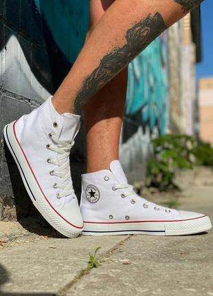 Чоловічі високі білі кеди converse chuck taylor 🆕 кеди конверс