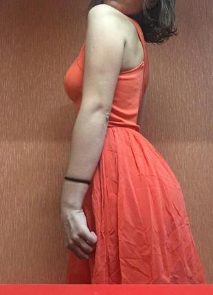 Персиковое платье4 фото
