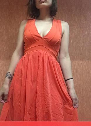 Персиковое платье1 фото
