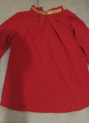 Красная шифоновая блузка2 фото