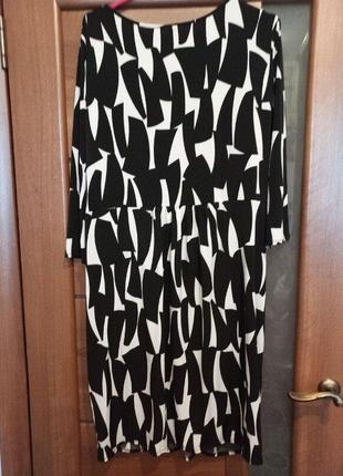 Черно-белое платье, масло, 62-64р.  евро  размер 22-248 фото