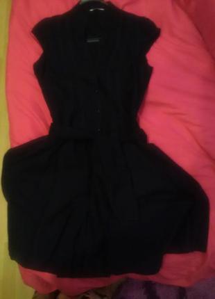 Черное коттоновое платье3 фото