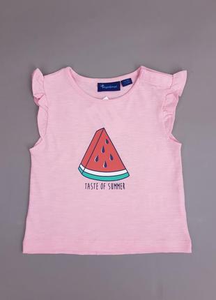 Нова легка трикотажна бавовняна футболка для дівчинки impidimpi рожева