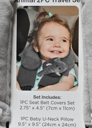 Детский набор подушка под голову и мягкие накладки, защита на ремни.6 фото