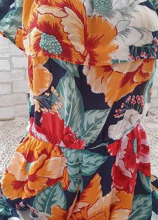 Платье на плечи цветы коттон вискоза2 фото