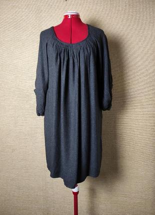 Сіра сукня бохо вільного крою платье из складками
