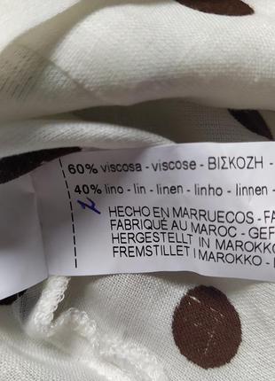 Лен+вискоза блуза в горохи, zara*9 фото