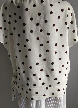 Льон+віскоза блуза в горохи, zara*2 фото