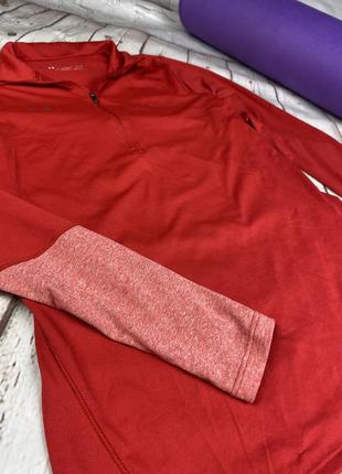 Женская спортивная кофта беговая тренировочная термо красного цвета under armour4 фото