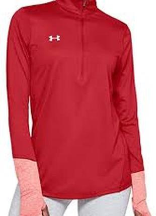 Женская спортивная кофта беговая тренировочная термо красного цвета under armour3 фото