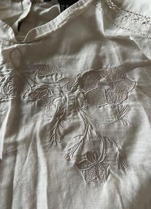 Шелковая блуза вышиванка в этно стиле7 фото