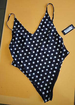 Крутий купальник в горох nasty gal з глибокими бедровими вирізами - 16 та 18 - з 14