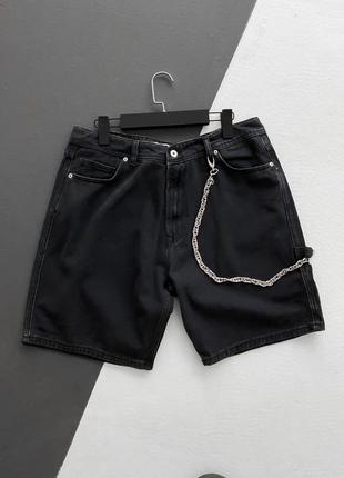 Джинсовые шорты мужские черные турция / джинсові шорти чоловічі чорні турречина