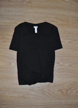Черная футболка с узелком от h&m