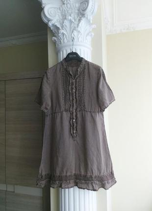Короткое платье - туника из льна