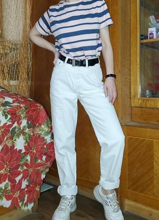 Винтажные молочные джинсы мом levis 501 америка оригинал винтаж, на болтах