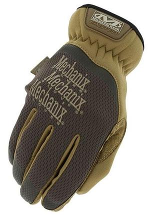 Тактичні рукавички рукавички mechanix fastfit brown койот original