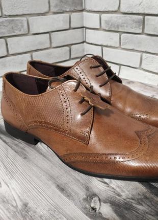 Кожаные туфли броги real leather