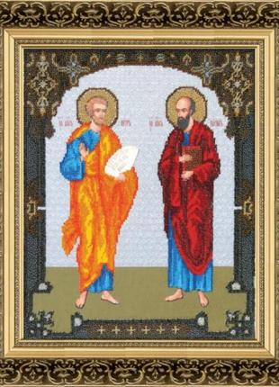 Набір для вишивки бісером б-1102 ікона святих апостолів петра і павла1 фото