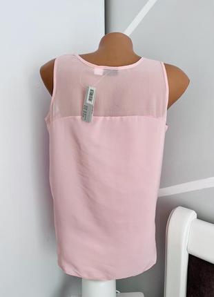 Топ нова блуза безрукавка рожева з прозорими вставками esmara2 фото