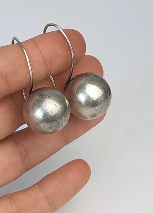 Сережки срібні кулі, дуже великі, мінімалізм1 фото