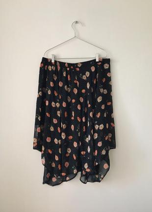 Шифоновая юбка миди в мелкий горошек с цветочным принтом new look черная юбка plus size шифон2 фото