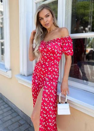 Платье нежное легкое миди цветочный принт2 фото