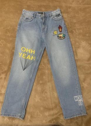 Модные джинсы с пайетками zara