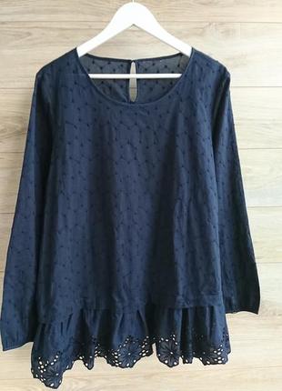 Блуза прошва батист вышивка xl