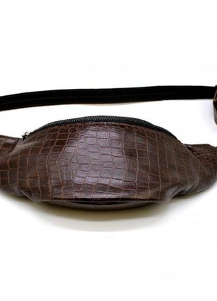 Бананка, кожаная сумка на пояс "крокодил" tarwa rp1-3036-3md