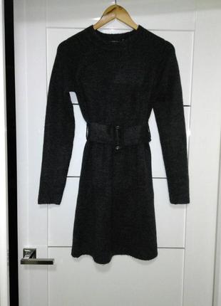 Трендовое вязаное теплое платье-свитер с поясом asos3 фото