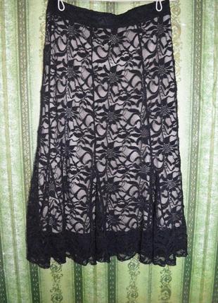 Классная кружевная юбка миди, макси