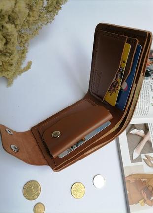 Шкіряний гаманець. мод. "monro". коричневий.2 фото