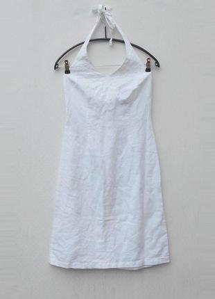 Белое льняное  платье сарафан с вышивкой  🌿