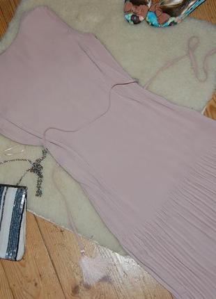 Летящее плиссированное платье –миди плиссе с поясом в стиле h&m как новое2 фото