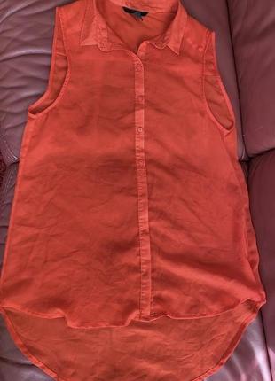 H&m//оранжева блузка сорочка//оранжевая блузка