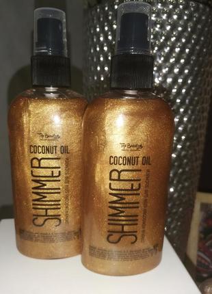 Мерехтливі кокосове 🥥масло для засмаги top beauty shimmer 🍫🍫🍫5 фото