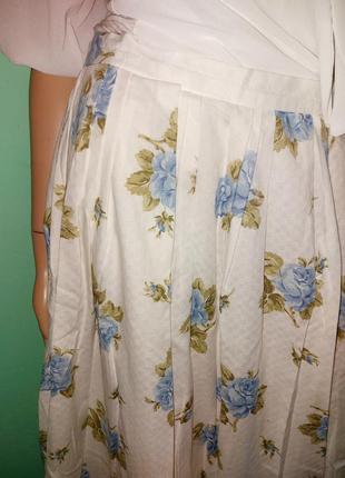 Винтажная юбка цветочный принт и блуза.6 фото