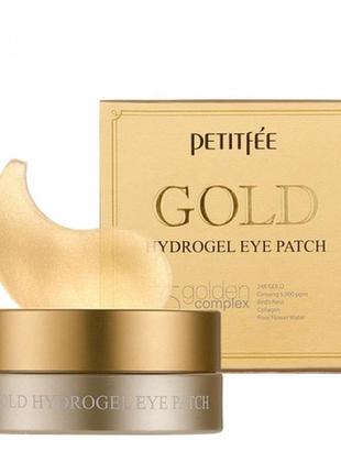 Гидрогелевые патчи для глаз с золотым комплексом - petitfee gold hydrogel eye patch 60шт