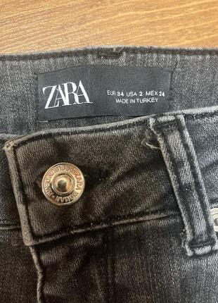 Стрейчевые джинсы скинни графит высокая посадка zara4 фото